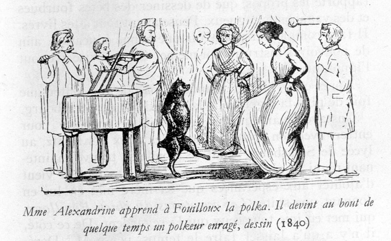 Dance lesson, illustration by Gustave Doré