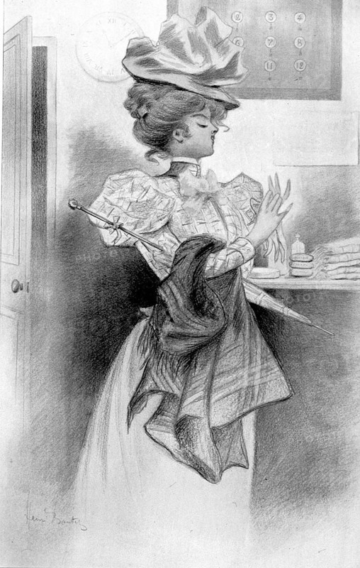 Illustration by Henri Boutet, bath theme