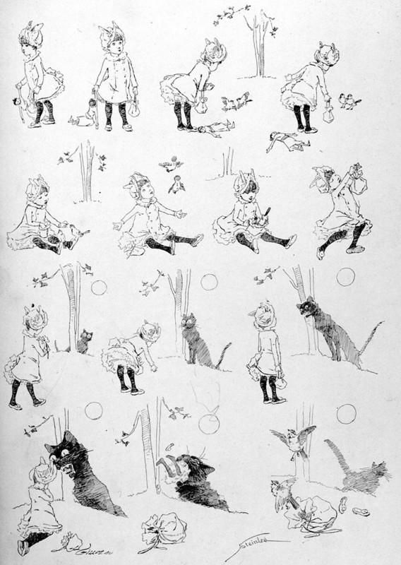 Chats, ce qu'il advint d'une petite fille désobéissante par Steinlen