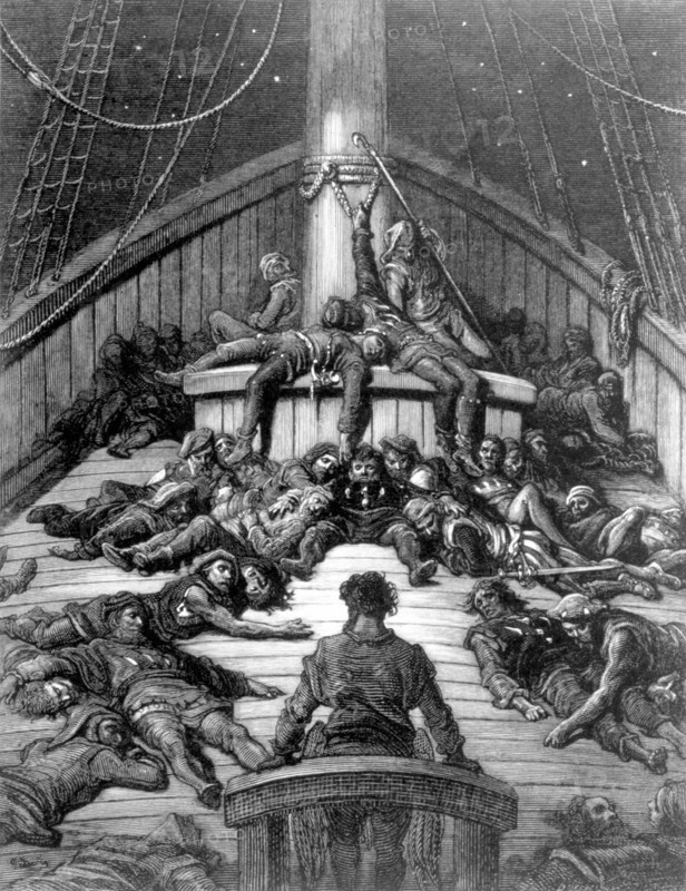Scene from "The Song of the Ancient Mariner", illustration by Gustave Doré