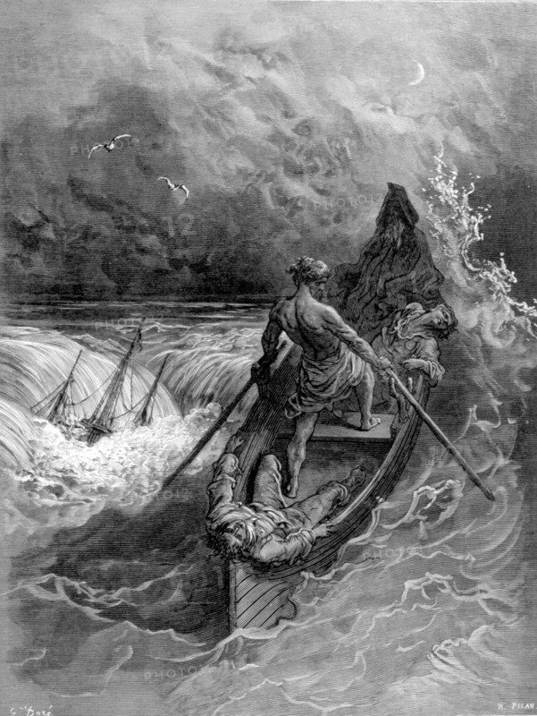 Scene from "The Song of the Ancient Mariner", illustration by Gustave Doré