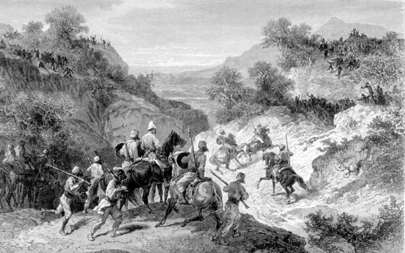 Travelers stopped by the Bhils tribes in the Bitchouwara file