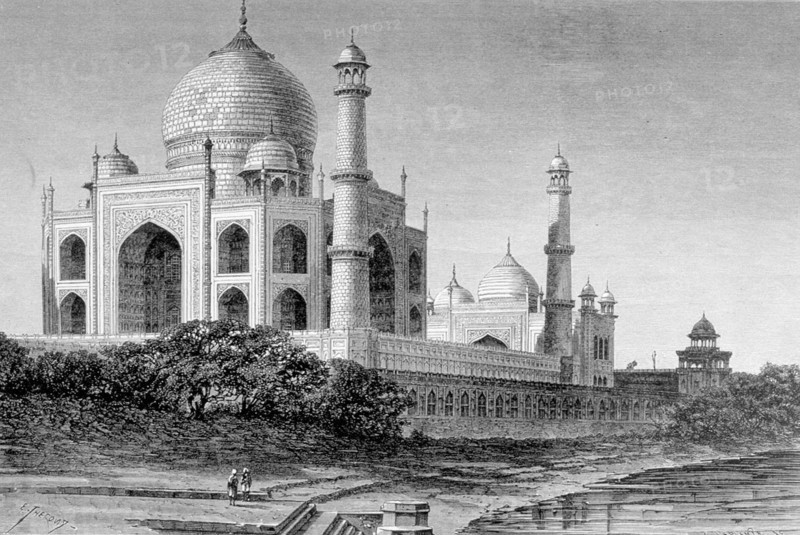 Vue générale du Tadj, à Agra