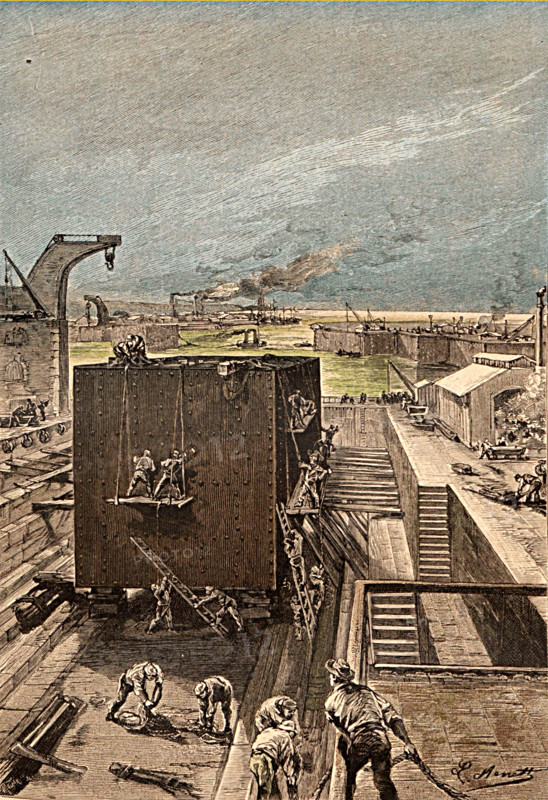 Jules Verne, "L'île à hélice", illustration