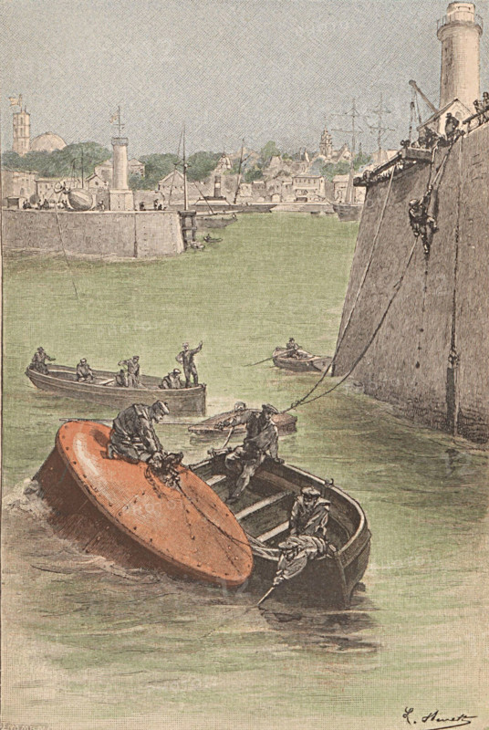 Jules Verne, "L'île à hélice", illustration
