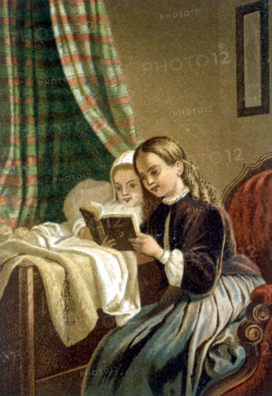 Fillettes lisant, par G. Knusli