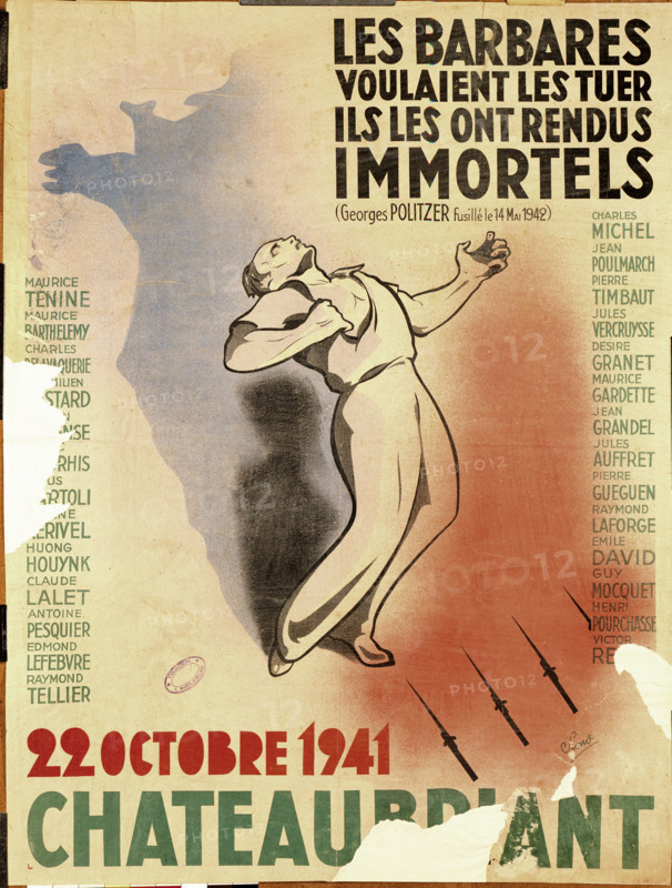 Poster commemorating those shot at Châteaubriand