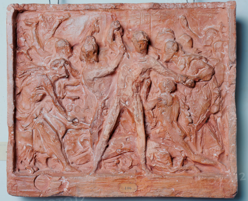 Carpeaux, Alexander tries to stab himself