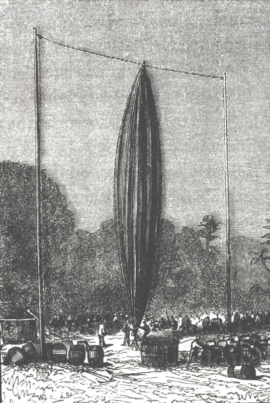 Five Weeks in a Balloon, illustration by Riou