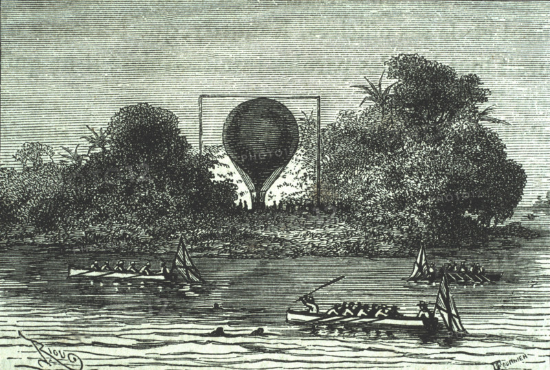 Five Weeks in a Balloon, illustration by Riou