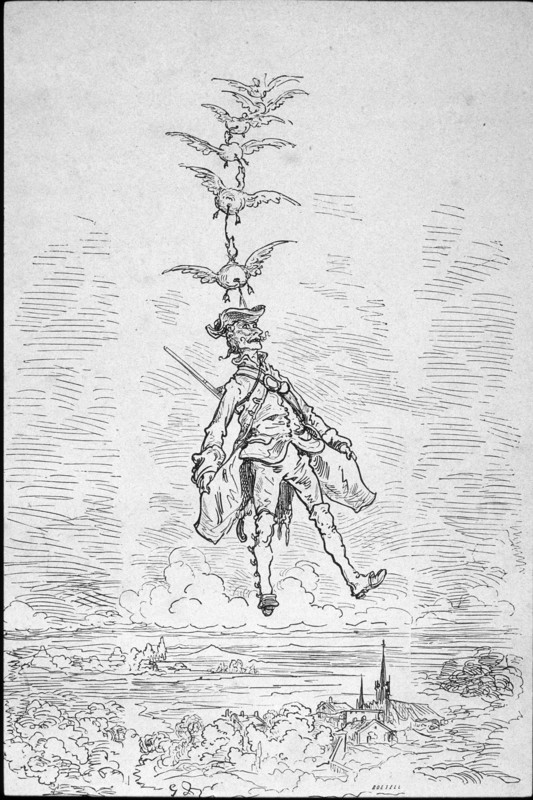 Illustration de Münchausen de Gottfried Burger
