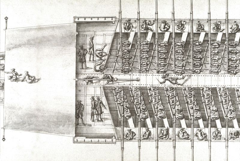 Geometric description of all of the parts included in the construction of a galley, engraving by Debenat