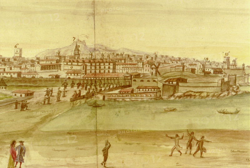 Description géométrique de toutes les pièces qui entrent dans la construction d'une galère, gravure de Debenat
