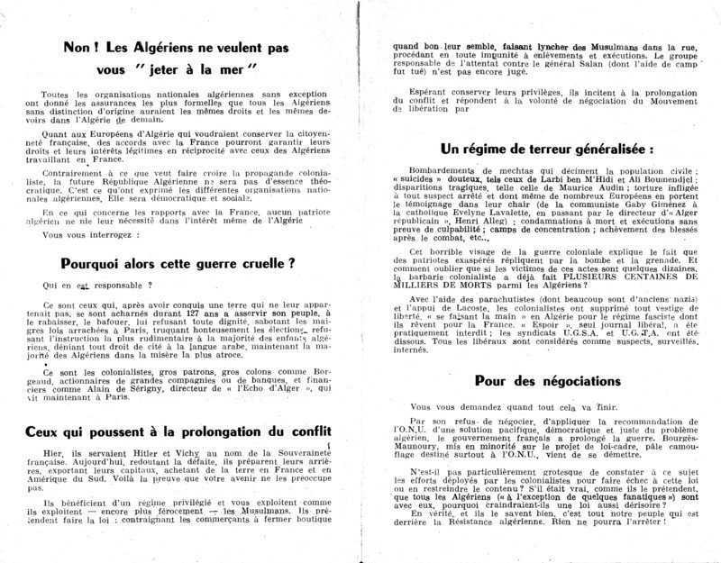 Algerian Communist Party tract