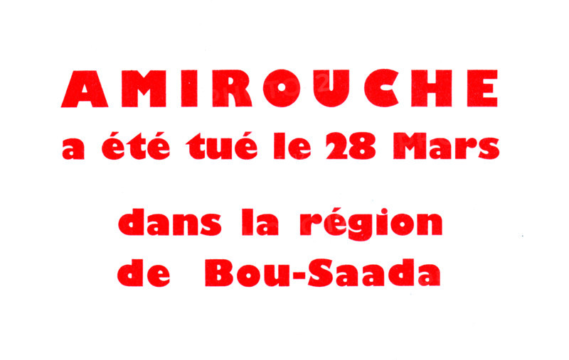Propaganda tract after the death of Amirouche
