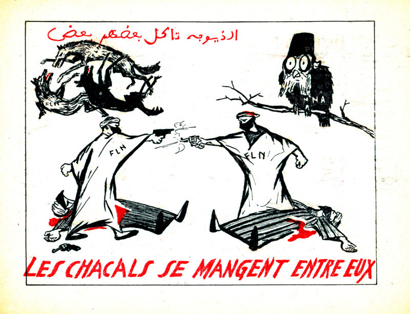 Propaganda tract against the  F.L.N. and the settling of scores among the various protagonists of the Algerian movement
