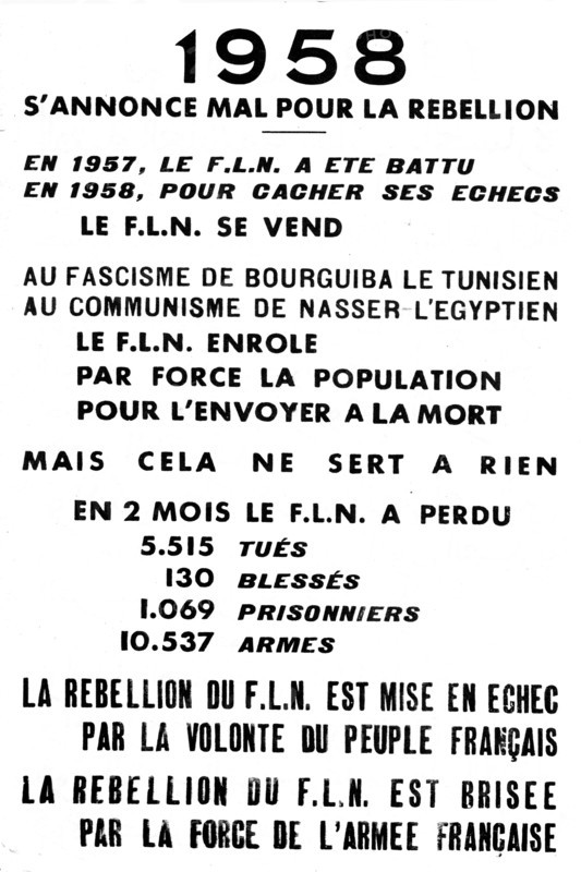 Propaganda tract against the F.L.N.