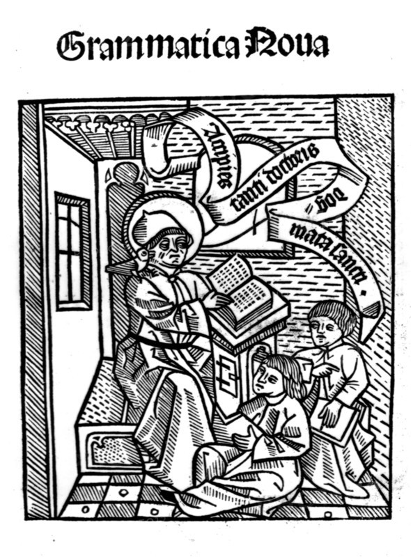 Gravure sur bois : "Grammatica nova"