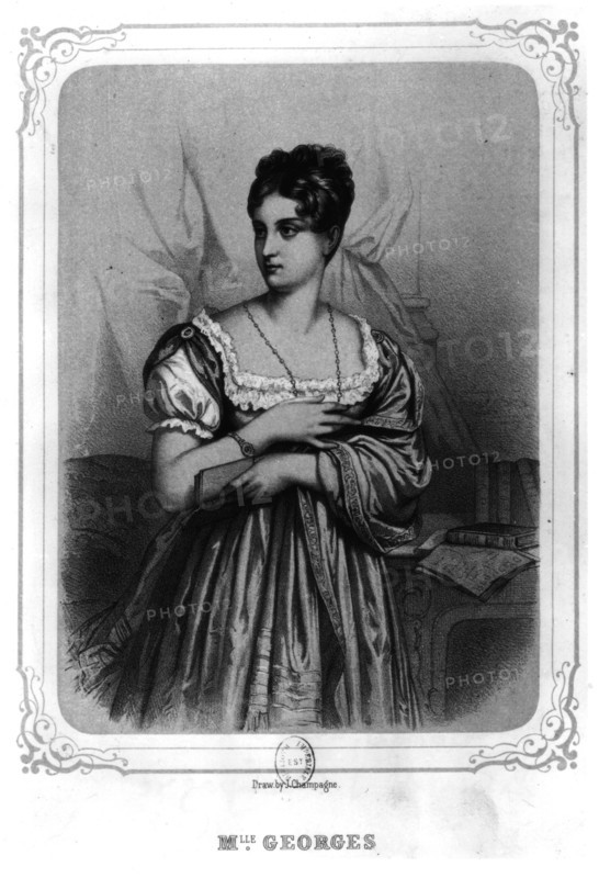 Drawing by J. Champagne, Mademoiselle George, actress