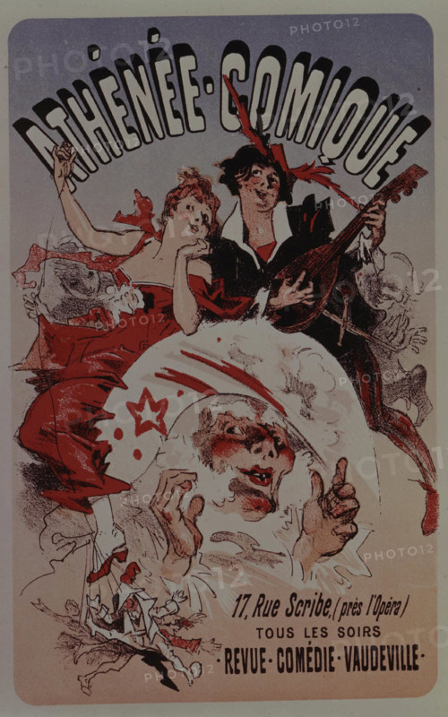 Advertising poster for a show at the Athénée-Comique
