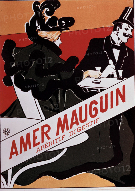 Affiche belge publicitaire pour une marque d'apéritif digestif