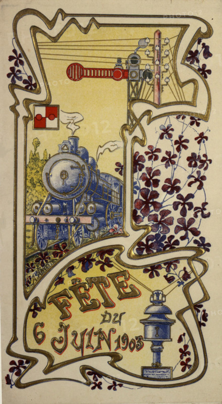 Menu pour le banquet offert par l'Association fraternelle des employés et ouvriers des chemins de fer
