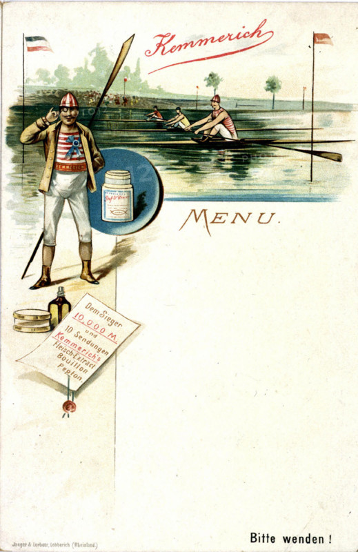 Kemmerich advertising menu : hunting and rowing
