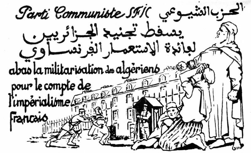 French Communist Party flyer against militarizing Algerians - reverse side