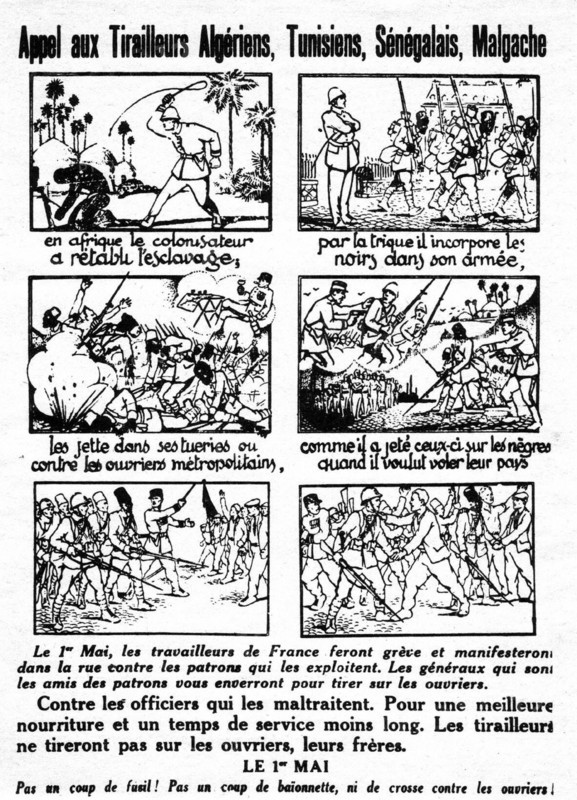 Flyer - "An appeal to Algerian, Tunisian, Senegalese, Malgache fighters"