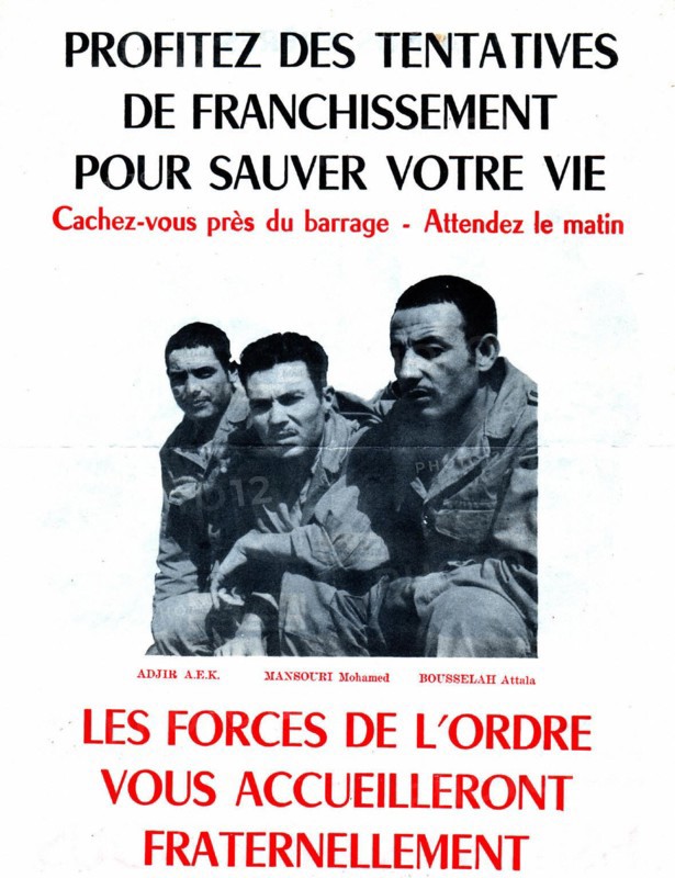 Tract appealing to the fellaghas to surrender to the French army