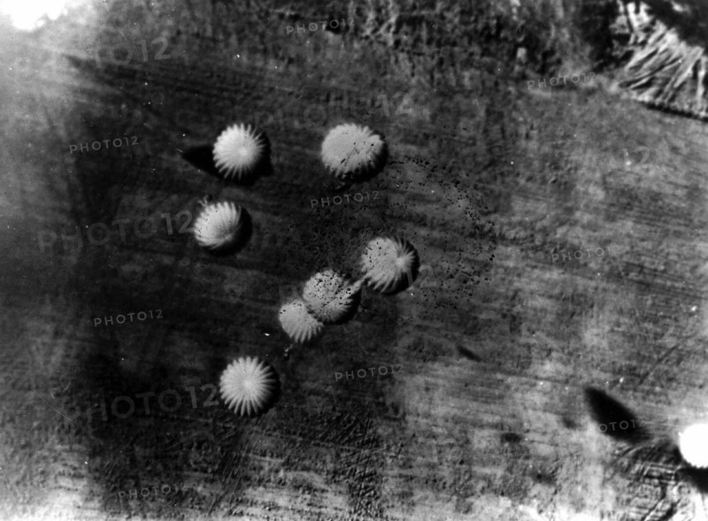 Parachuting supply equipment for the Allied troops