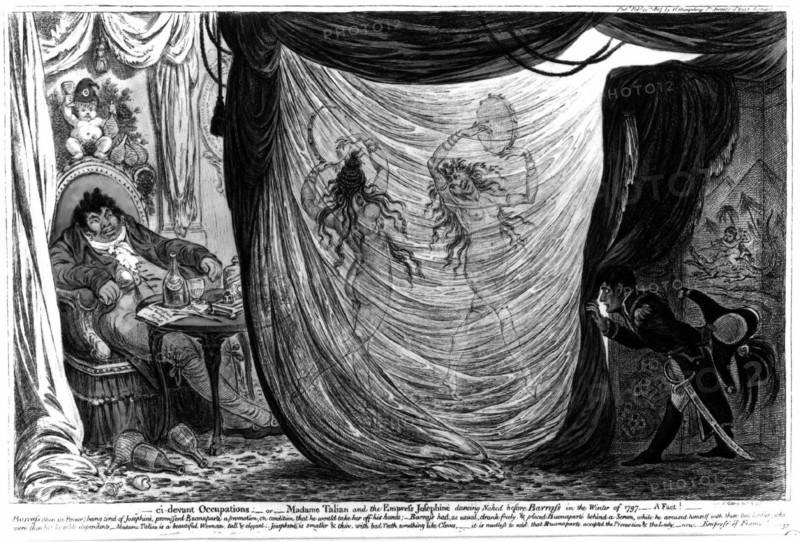 The occupations of former aristocrats or Madame Tallien and Empress Josephine dancing nude before Barras during the winter of 1797