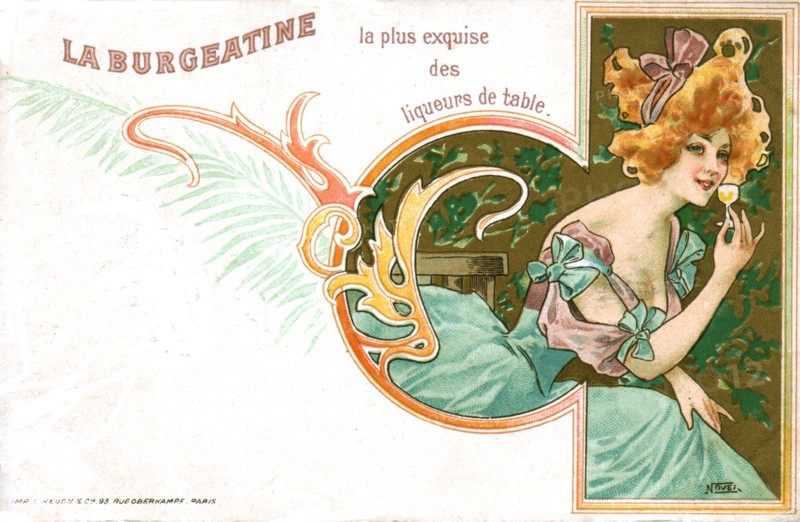 Advertising postcard for "La Burgeatine"  liqueur