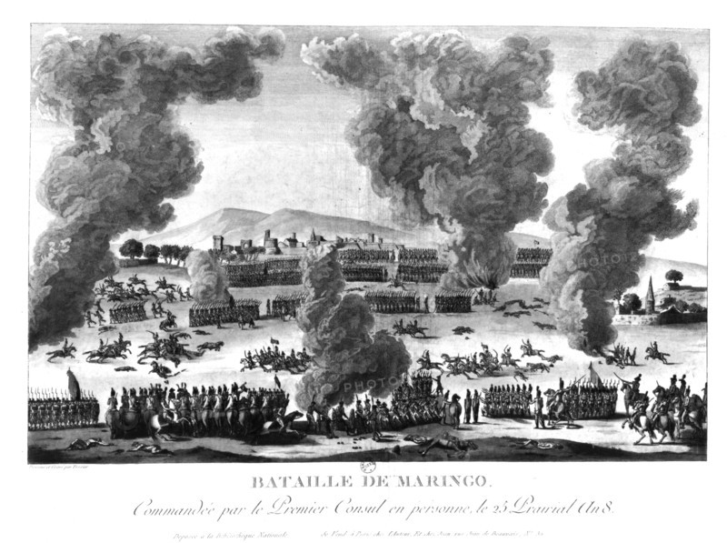Gravure par Tessier, Bataille de Marengo le 25 Prairial an VIII
