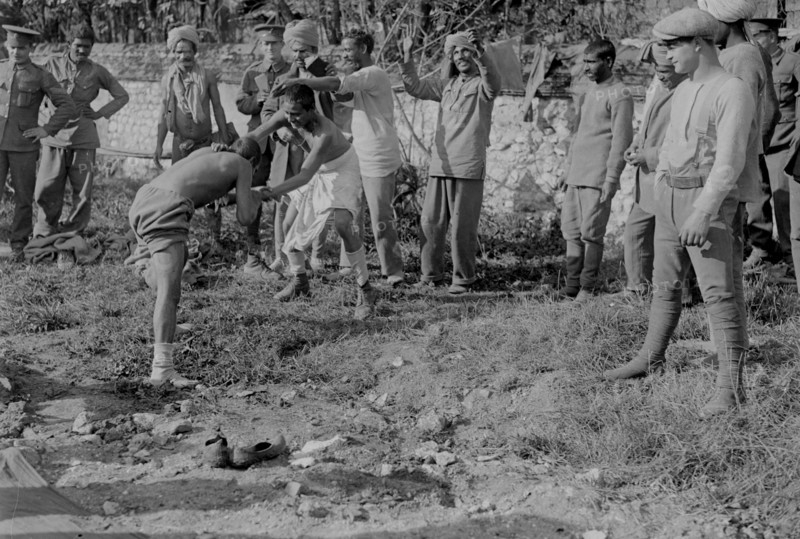 Orleans, camp of Indians.  Wrestling
