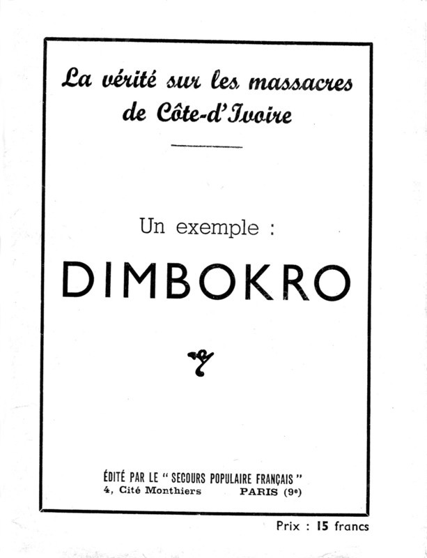 Book published by Secours populaire français : "The truth about the massacres in Ivory Coast"