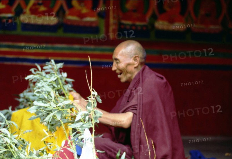 Old monk in Tashilhunbu Monastery, Zhaxi Lhunbo Lamasery
