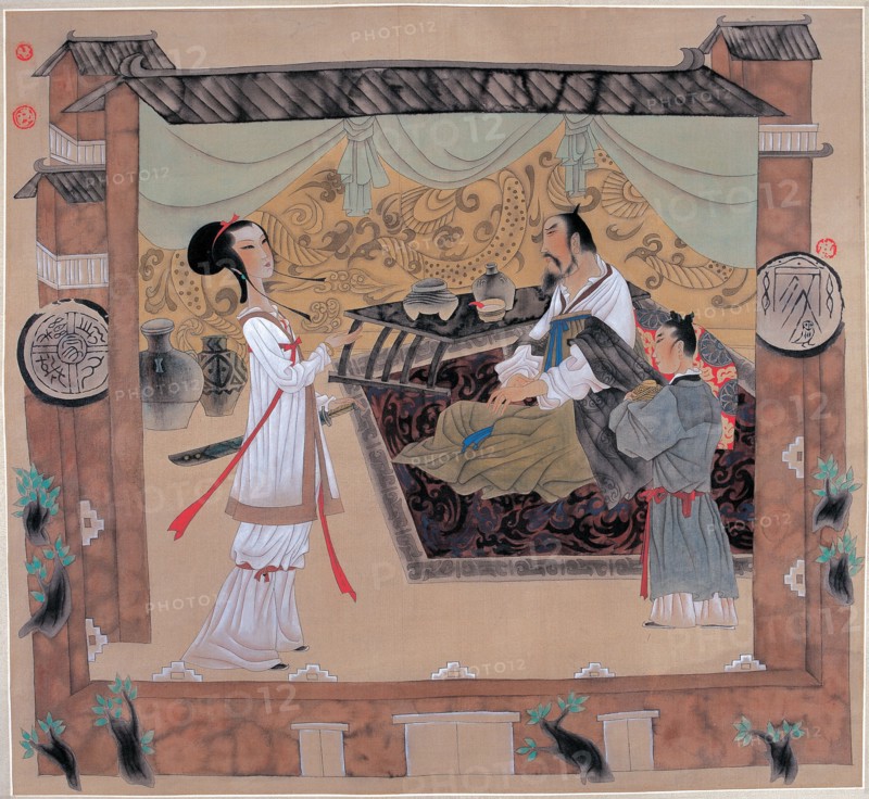 Chinese traditional story: A girl named Mu Lan disguised as a man join army instead his father