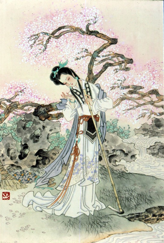 Illustration pour le célèbre roman chinois : "Rêve dans le Pavillon Rouge"