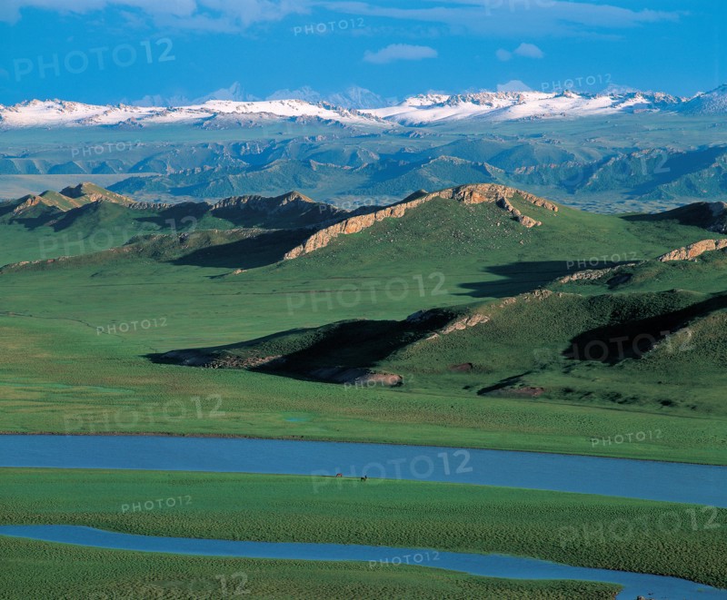 Lac et montagnes, Chine