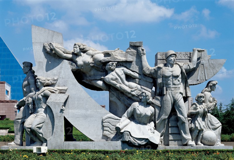 Statues dans un parc, Shanghai, Chine