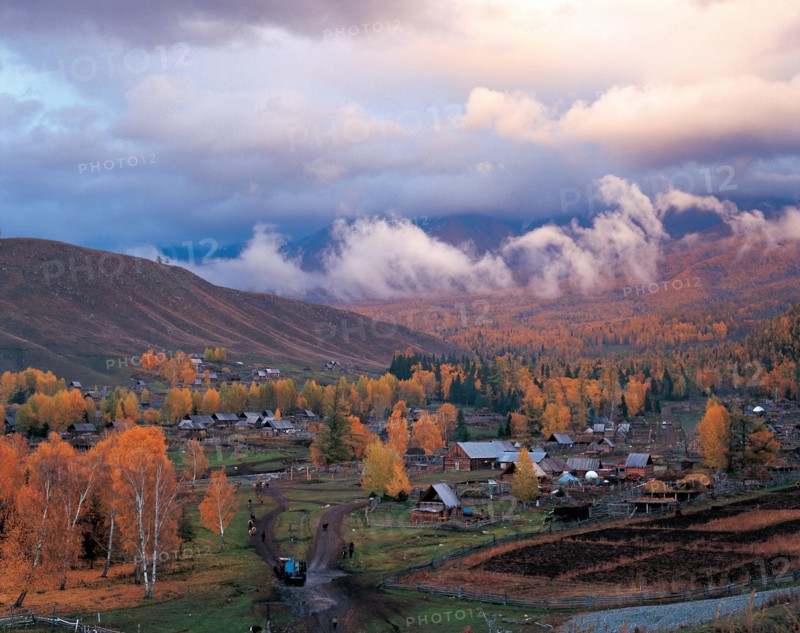 Village, province du Xinjiang, Chine