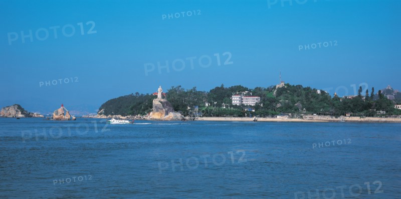 Vue sur la ville de Xiamen sur l'île de Gulangyu, dans la province du Fujian, Chine