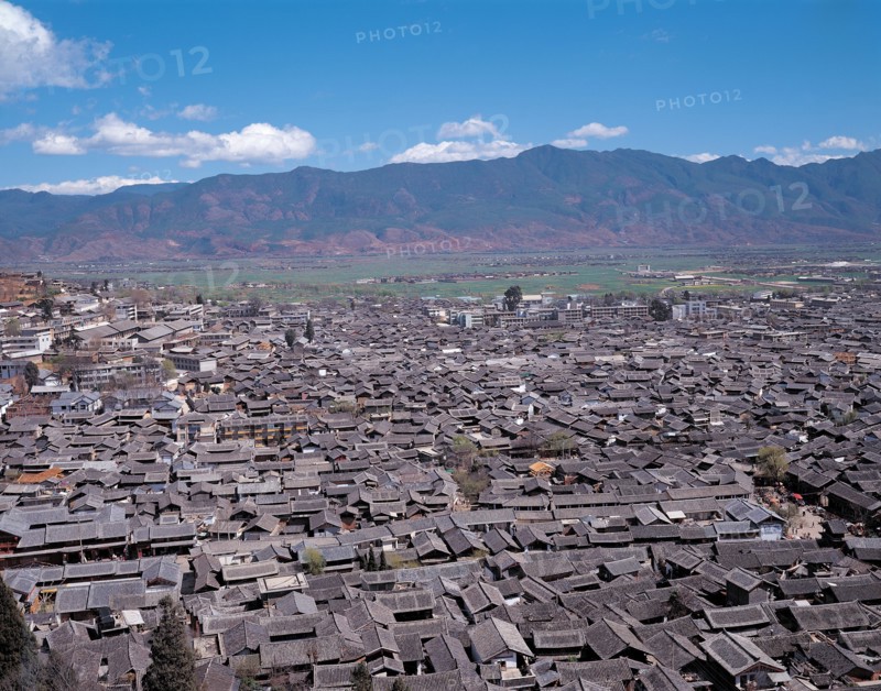 Vue aérienne de toits, Chine