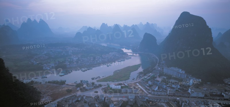 Vue aérienne de la ville de Guilin, Chine