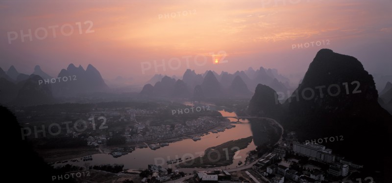 Vue aérienne de la ville de Guilin, Chine