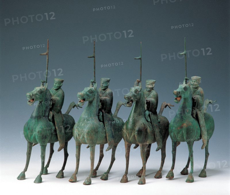 Bronze cavalry with halbert