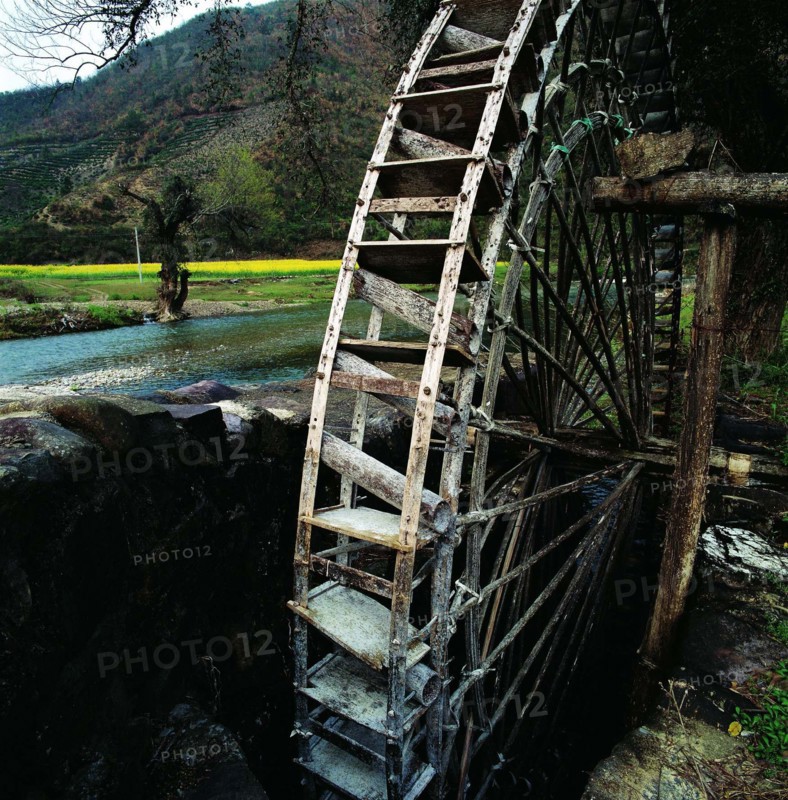The mill wheel in Xiuning County,Anhui Province,China