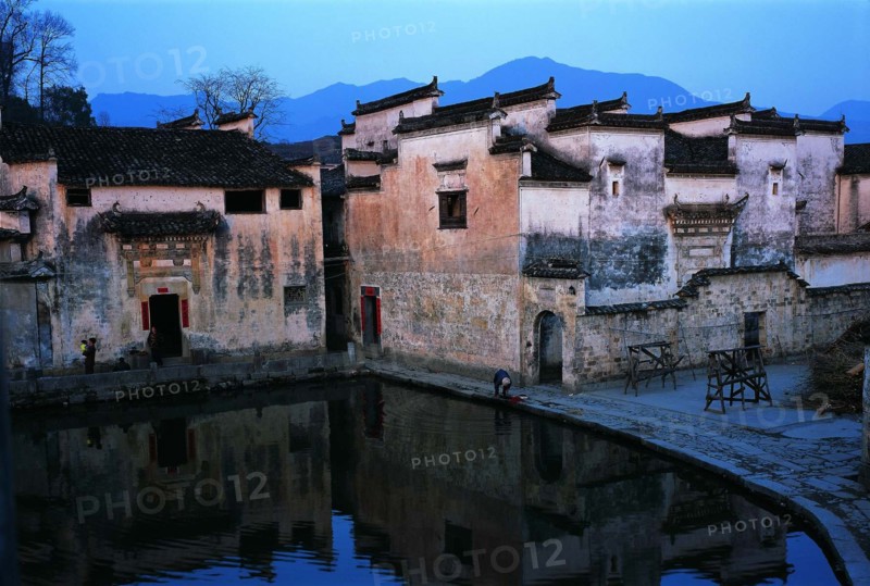 The residence beside the Moon Pool of Hongcun Village,Yixian County,Anhui Province,China