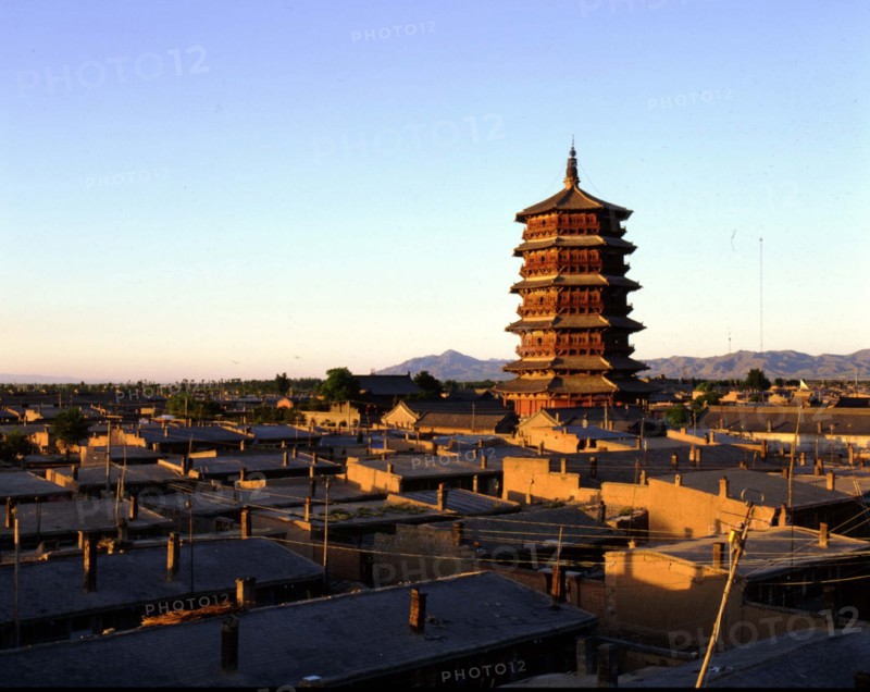 Wooden pagoda in Yingxian county, shanxi, China